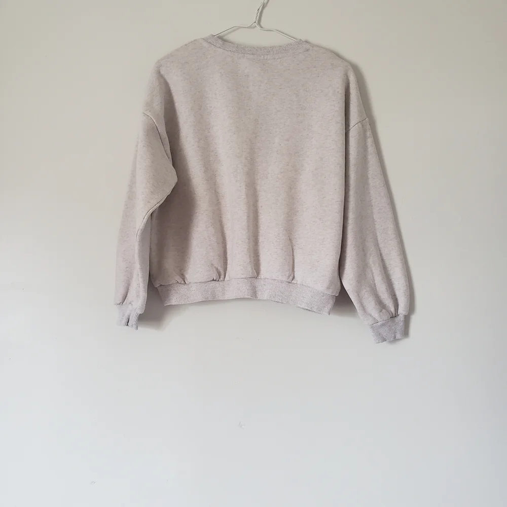 white Nike double swoosh cropped long-sleeved sweater Womens size Large - Picture 5 of 7